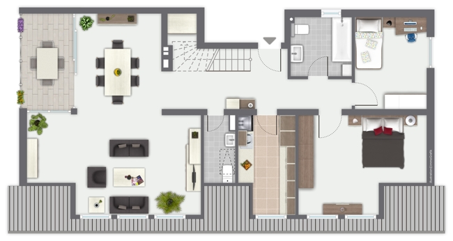Grundriss Ebene 1 Maisonettewohnung Solms