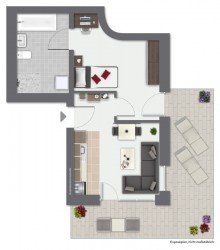 Grundriss Appartement im Gr�nen - provisionsfrei