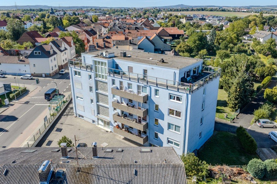 Drohnenansicht Erdgeschosswohnung Linden / Leihgestern